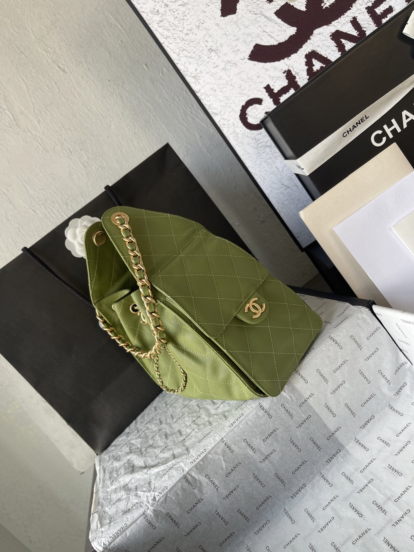 Chanel 25C Small Caviar Leather Hobo Shoulder Bag AS5293 - Image 3
