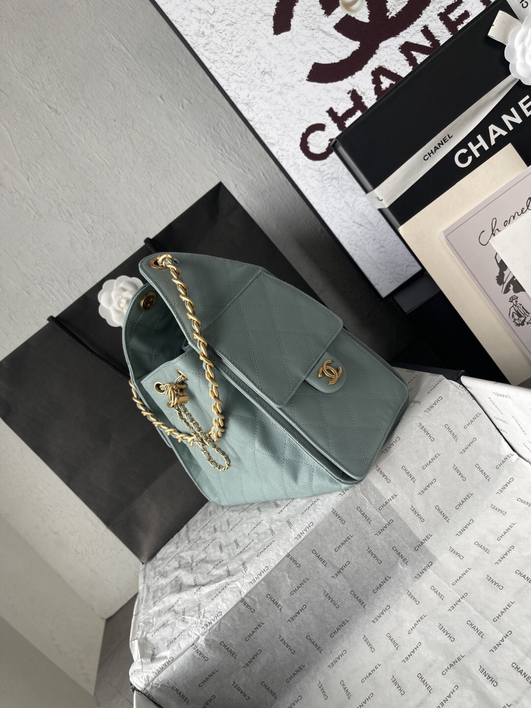 Chanel 25C Small Caviar Leather Hobo Shoulder Bag - Image 3