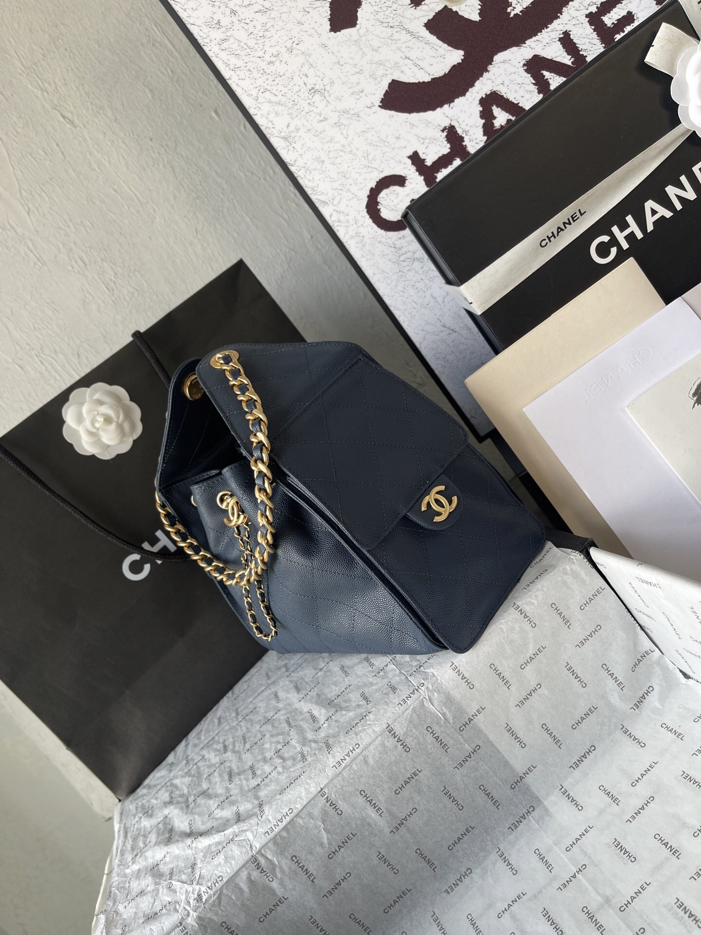 Chanel 25C Small Caviar Leather Hobo Bag - Image 3