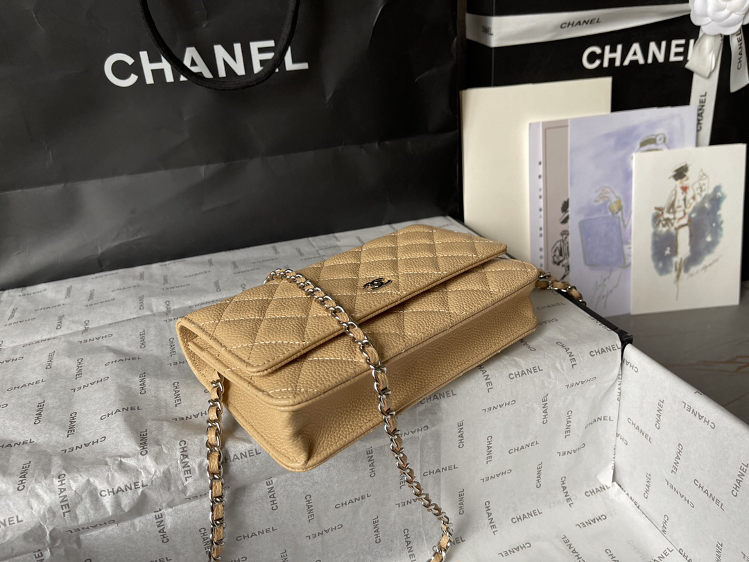 Chanel CF WOC Black Caviar Chain Wallet - Image 3