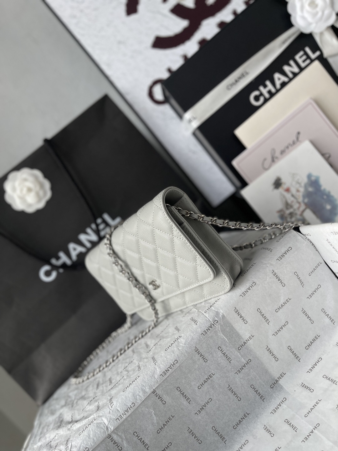 Chanel CF Wallet on Chain in Black Caviar Leather - Image 3