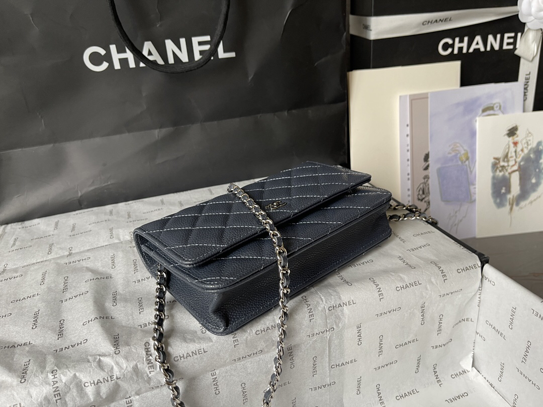 Chanel CF WOC Black Caviar Leather Chain Bag - Image 3