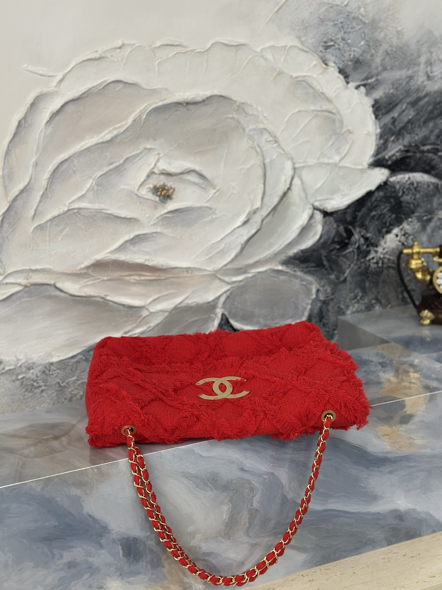 Vintage Straw Fringe Bag - Image 3