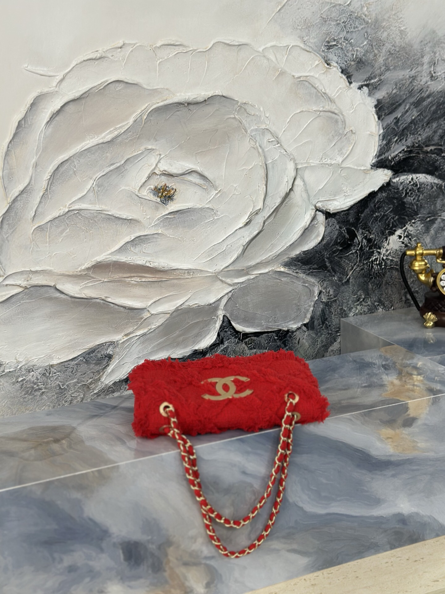 Chanel Vintage Woven Straw Tassel Handbag - Image 3