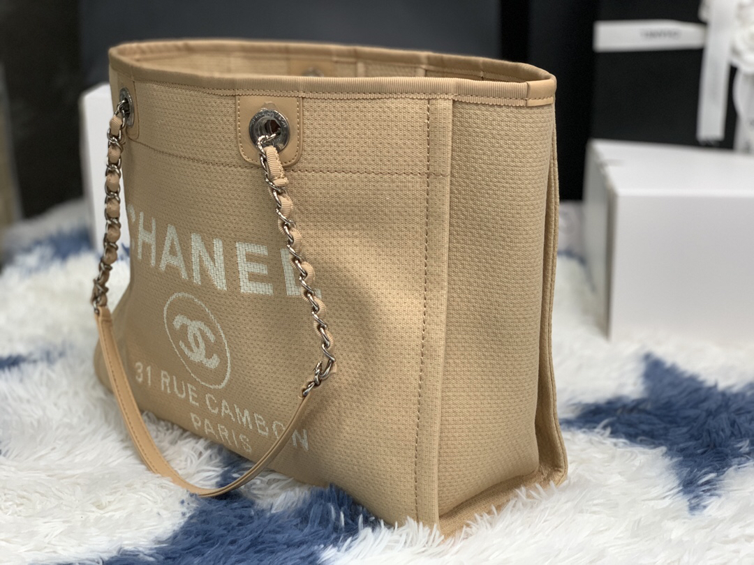 Chanel Denim Canvas Shopping Tote Bag - Image 3