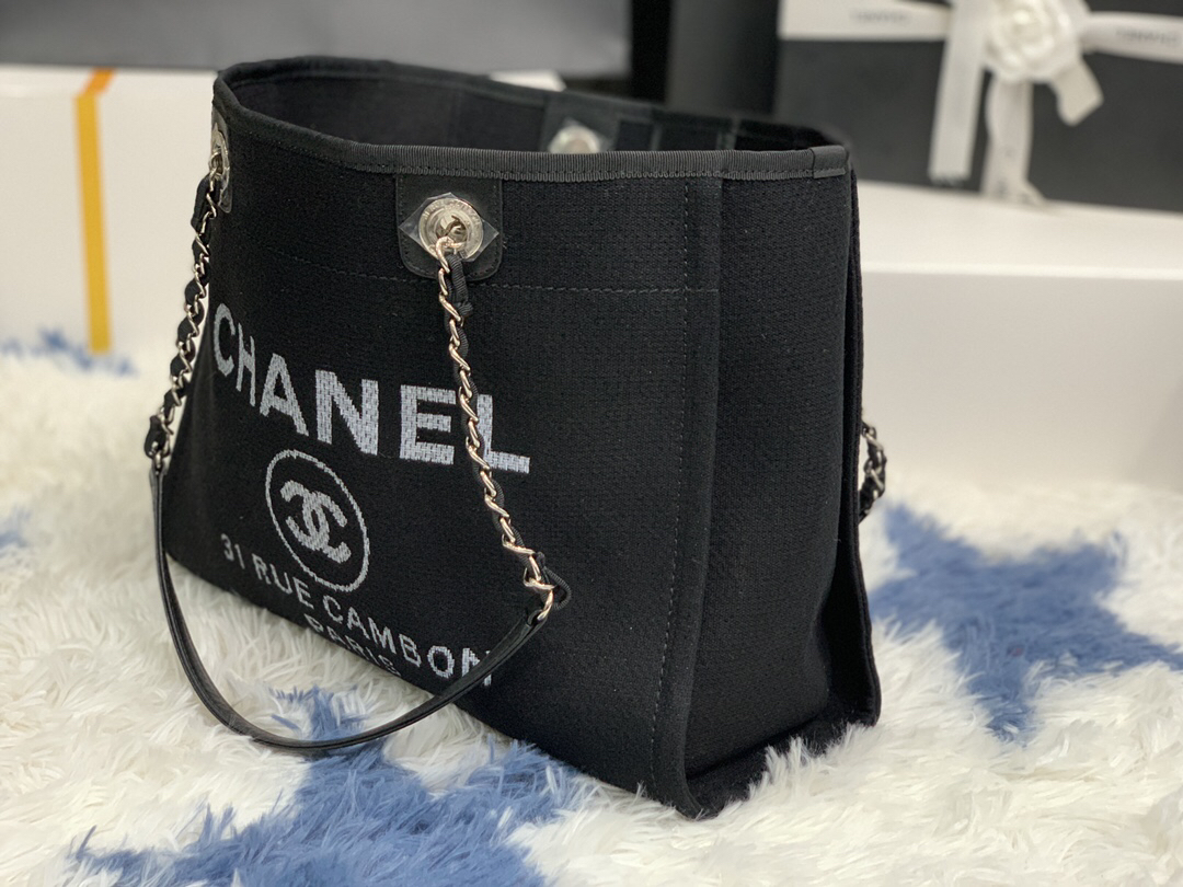 Chanel Denim Canvas Travel Shopping Tote Bag - Image 3