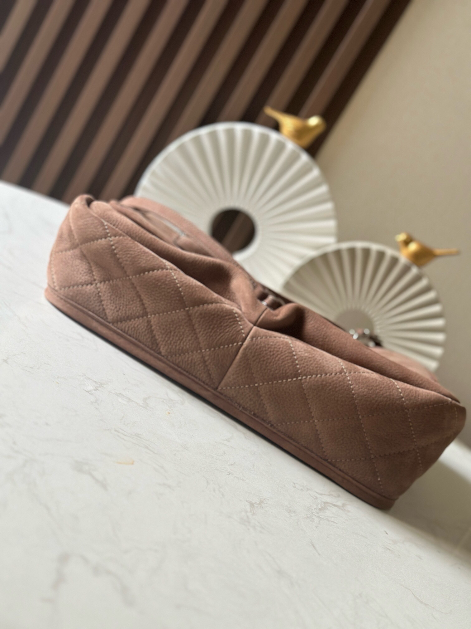 Brown Double-Pocket Zip Tote Bag - Image 3