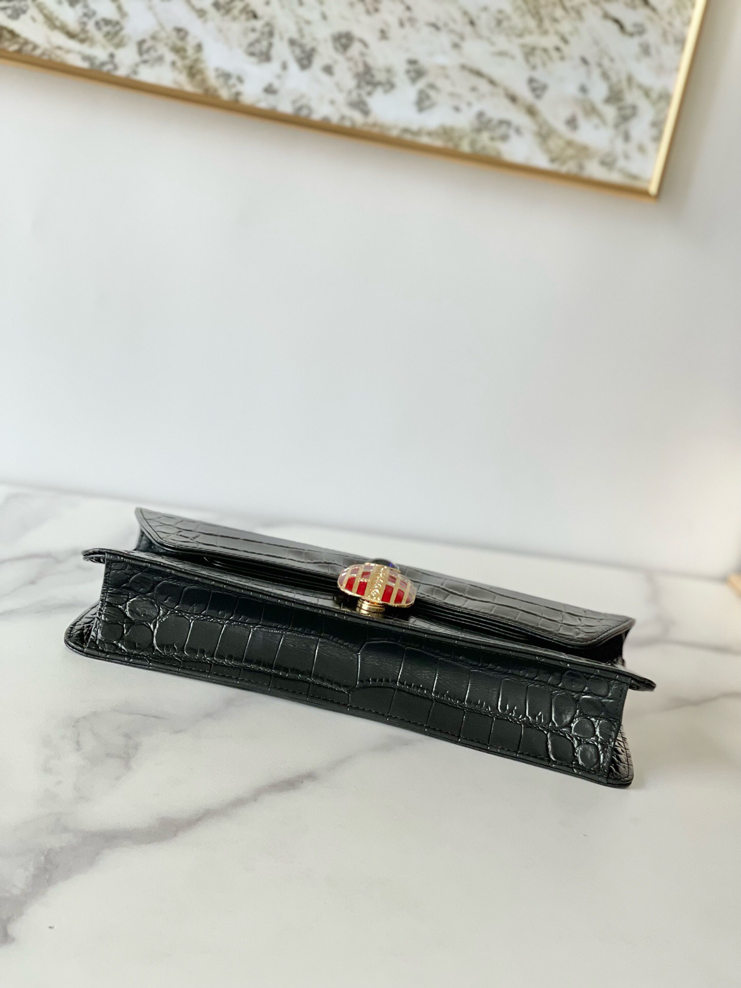 Chanel Vintage Black Caviar Leather Clutch Evening Bag - Image 3