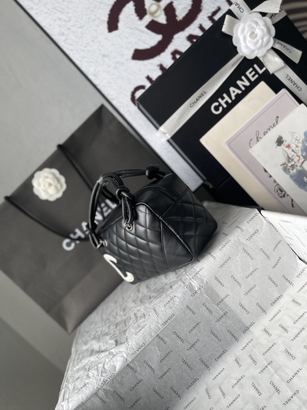Chanel Black and White Panda Bowling Pillow Bag - Image 3