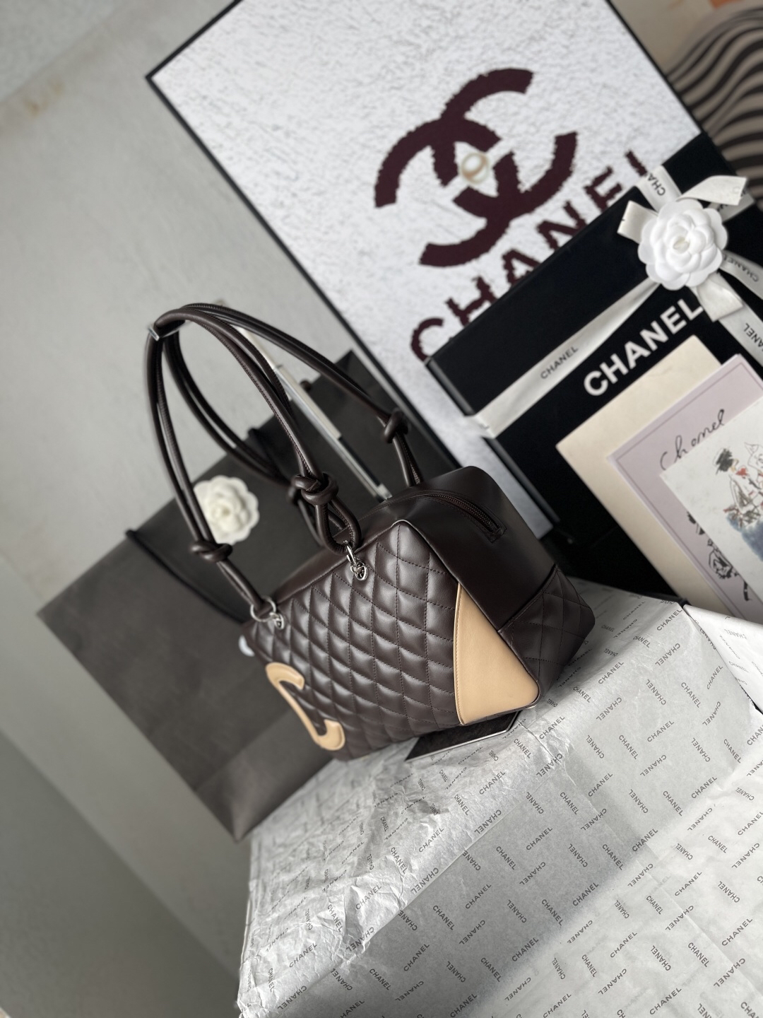 Chanel Black and White Panda Bowling Pillow Bag - Image 3