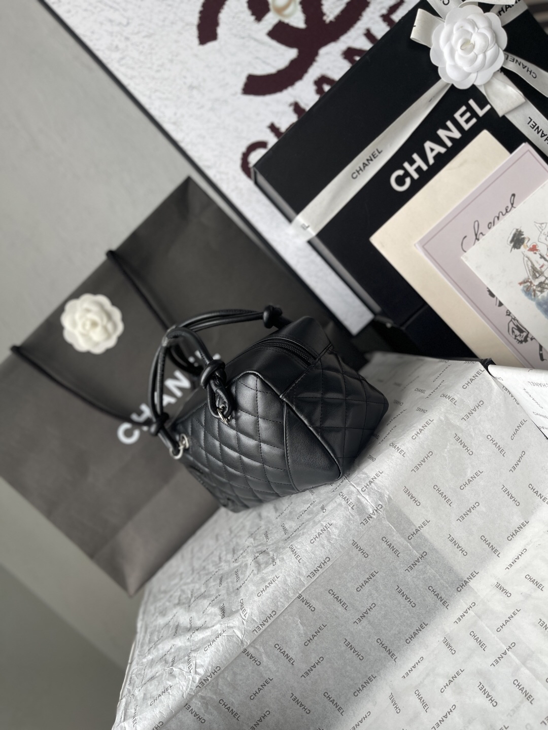 Chanel Black and White Panda Bowling Bag - Image 3
