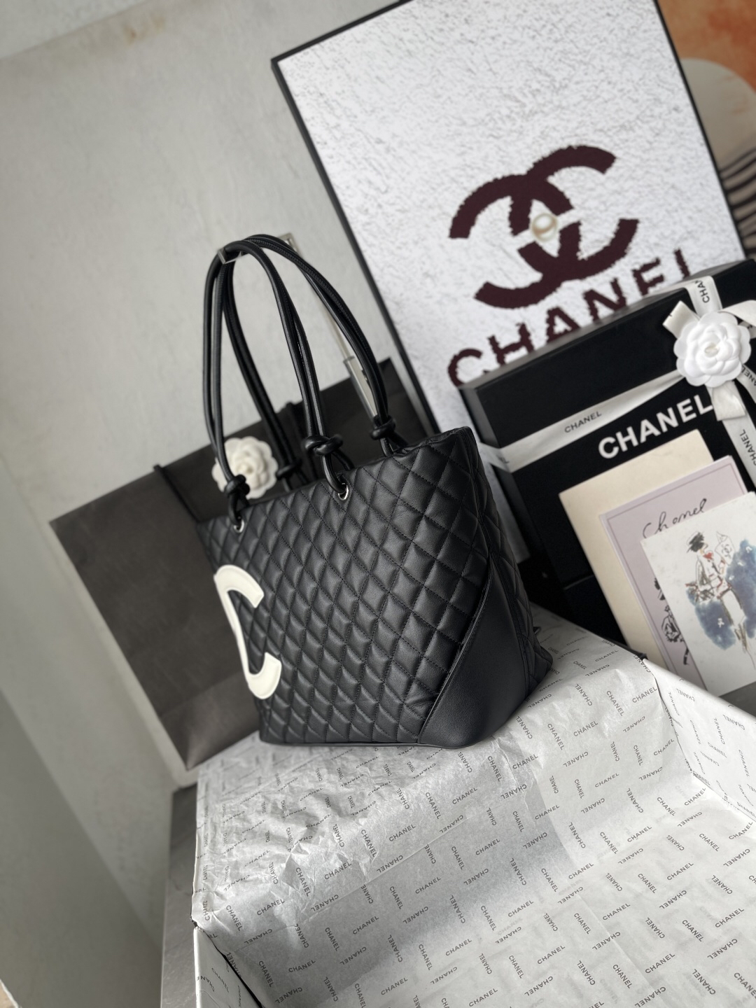 Chanel Black and White Panda Bowling Bag - Image 3