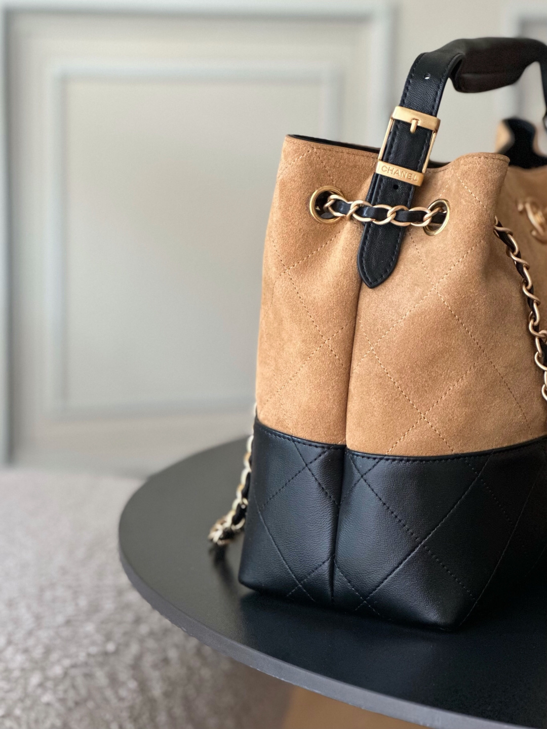 Velvet Handmade Box Handbag with Attached Mini Bag - Image 3
