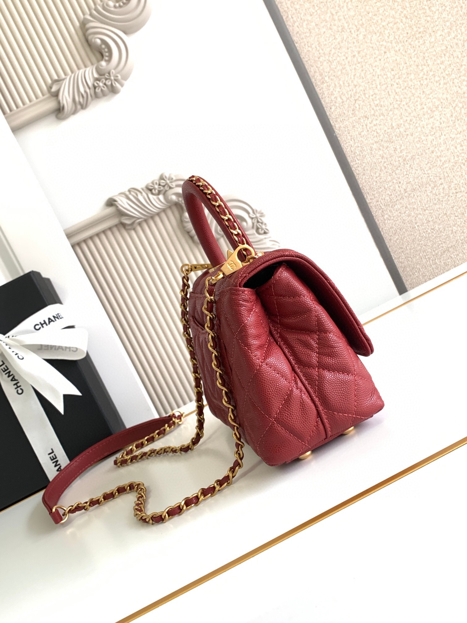 Chanel Coco Handle Mini Top-Handle Handbag AS2215 - Image 3