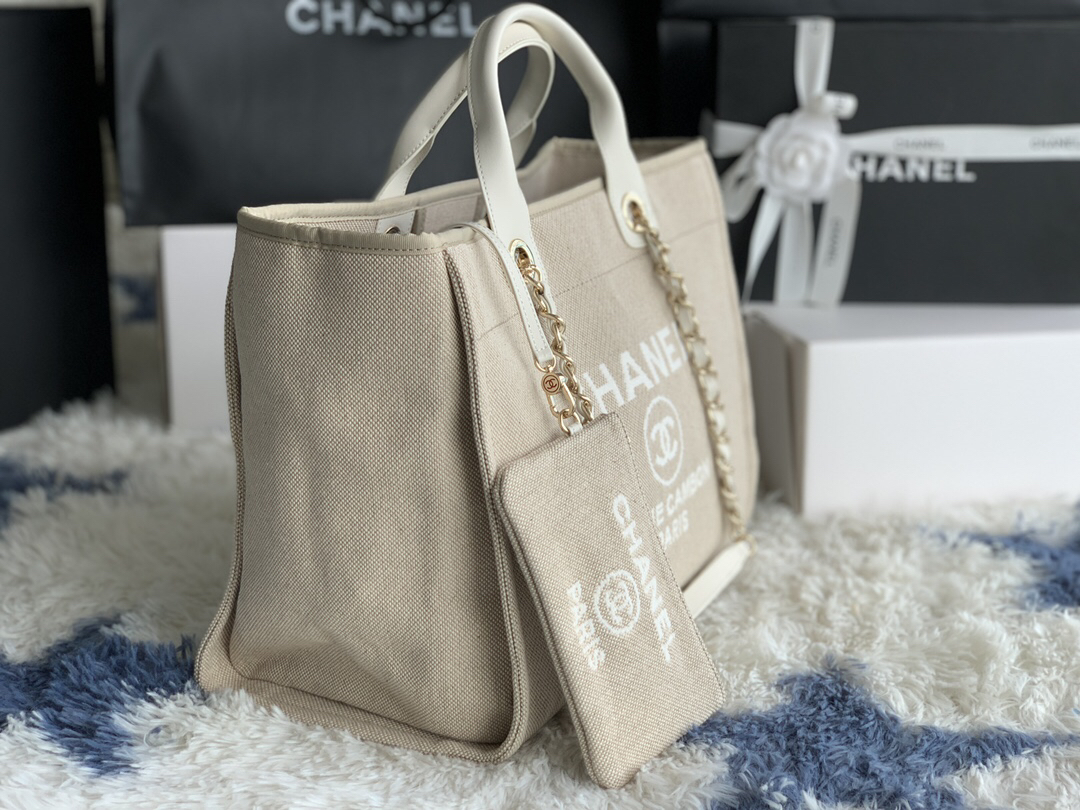 Chanel Canvas Travel Shopping Tote Bag - Image 3