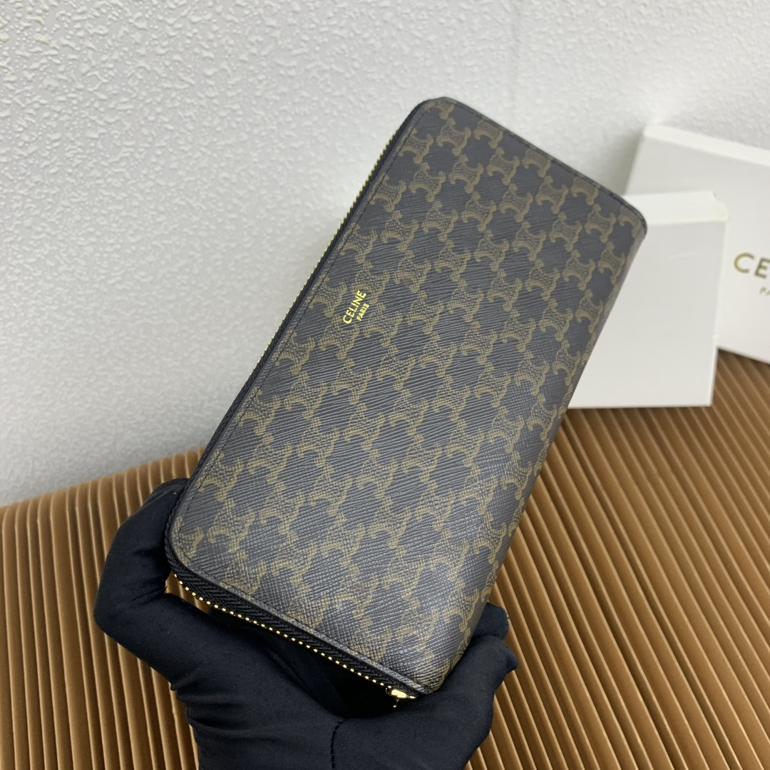 Celine Triomphe Canvas Large C Charm Zip Wallet - Image 3