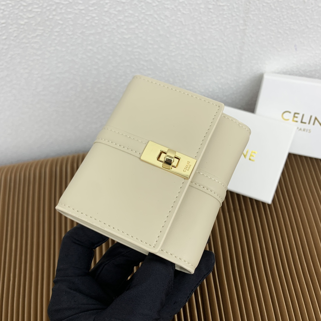 Celine Triomphe 16 Small Leather Trifold Wallet - Image 3