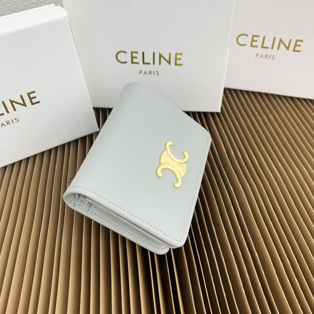 Celine Triomphe Cowhide Leather Wallet - Image 3