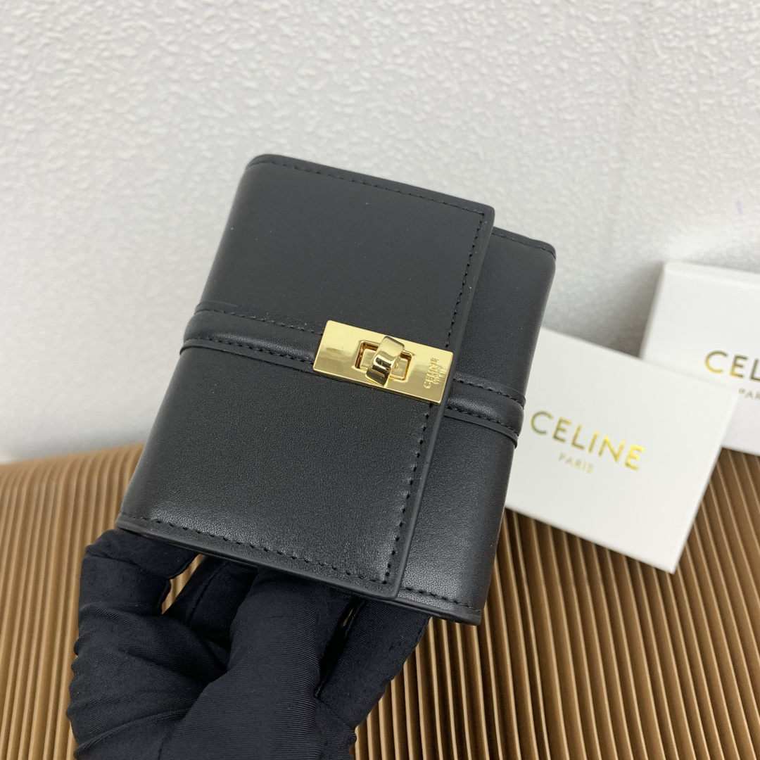 Celine Triomphe 16 Small Leather Trifold Wallet - Image 3