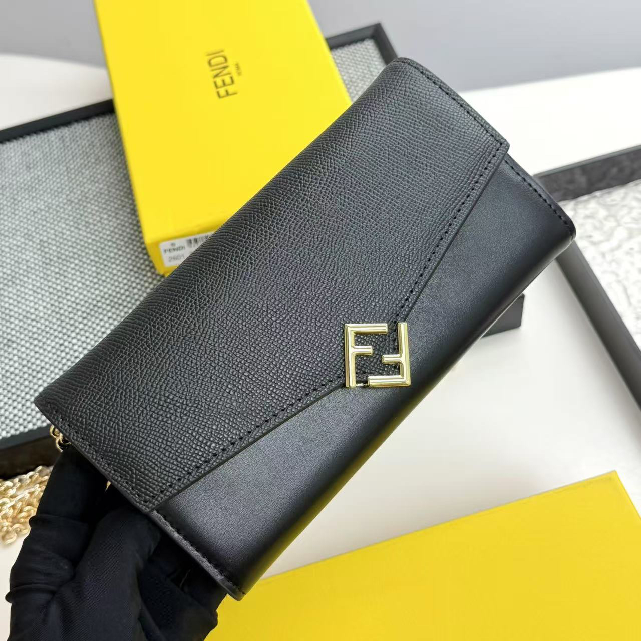 Fendi FF Diamonds Leather Shoulder Crossbody Wallet - Image 3