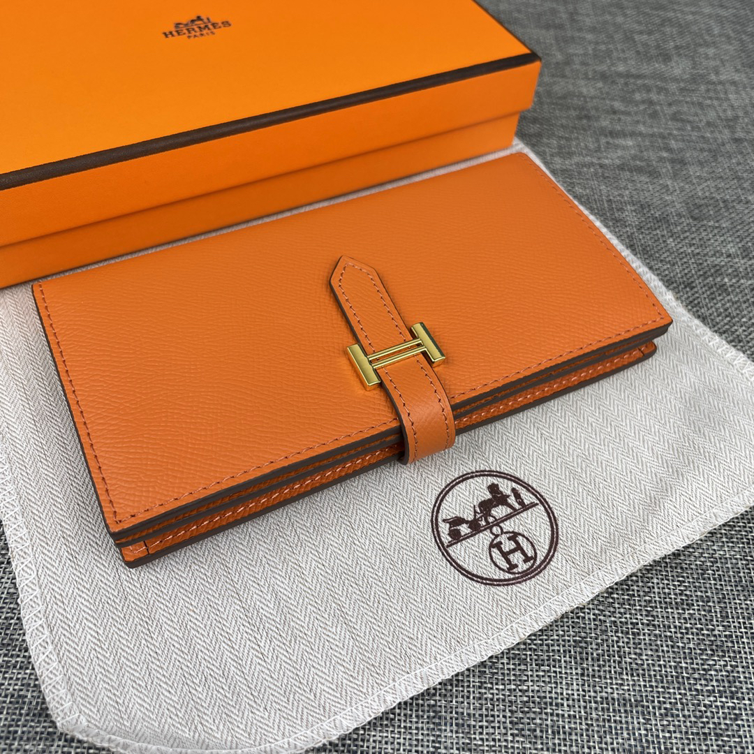 Hermes Epsom Leather Zip Pocket Long Wallet - Image 3