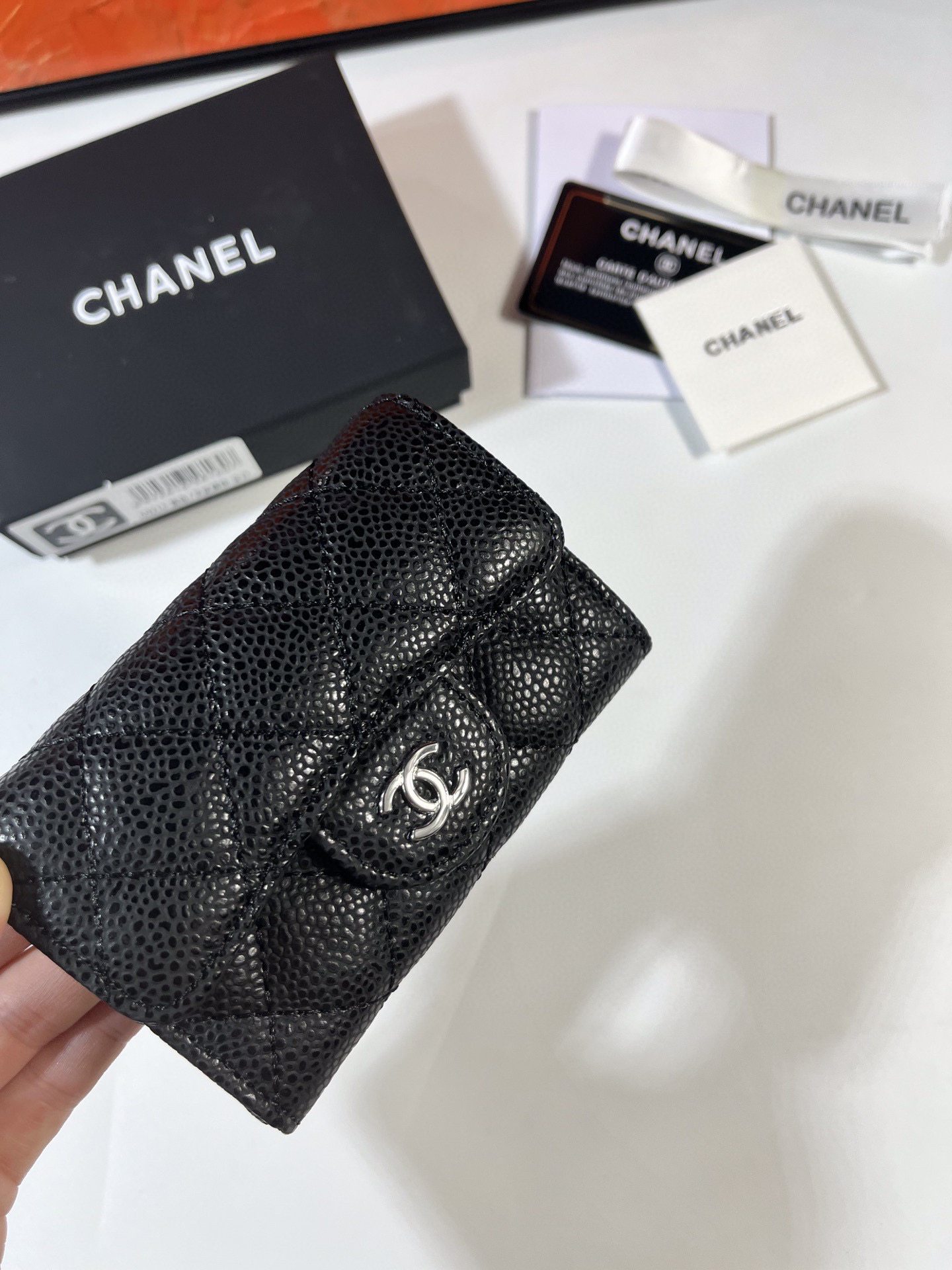 Chanel CF Series Caviar Leather Card and Coin Holder - Image 3