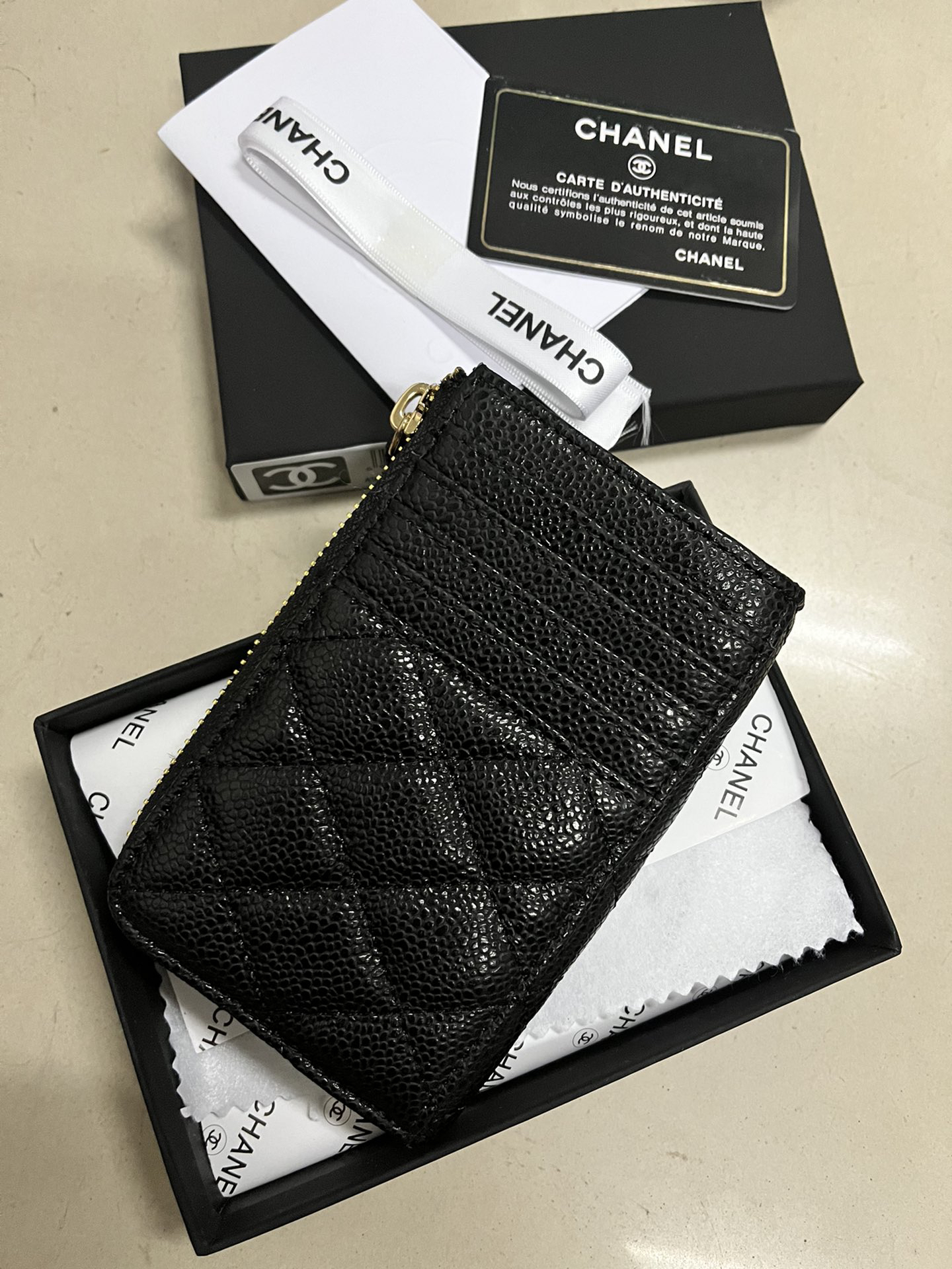 Chanel Caviar Leather Wallet A9685 - Image 3