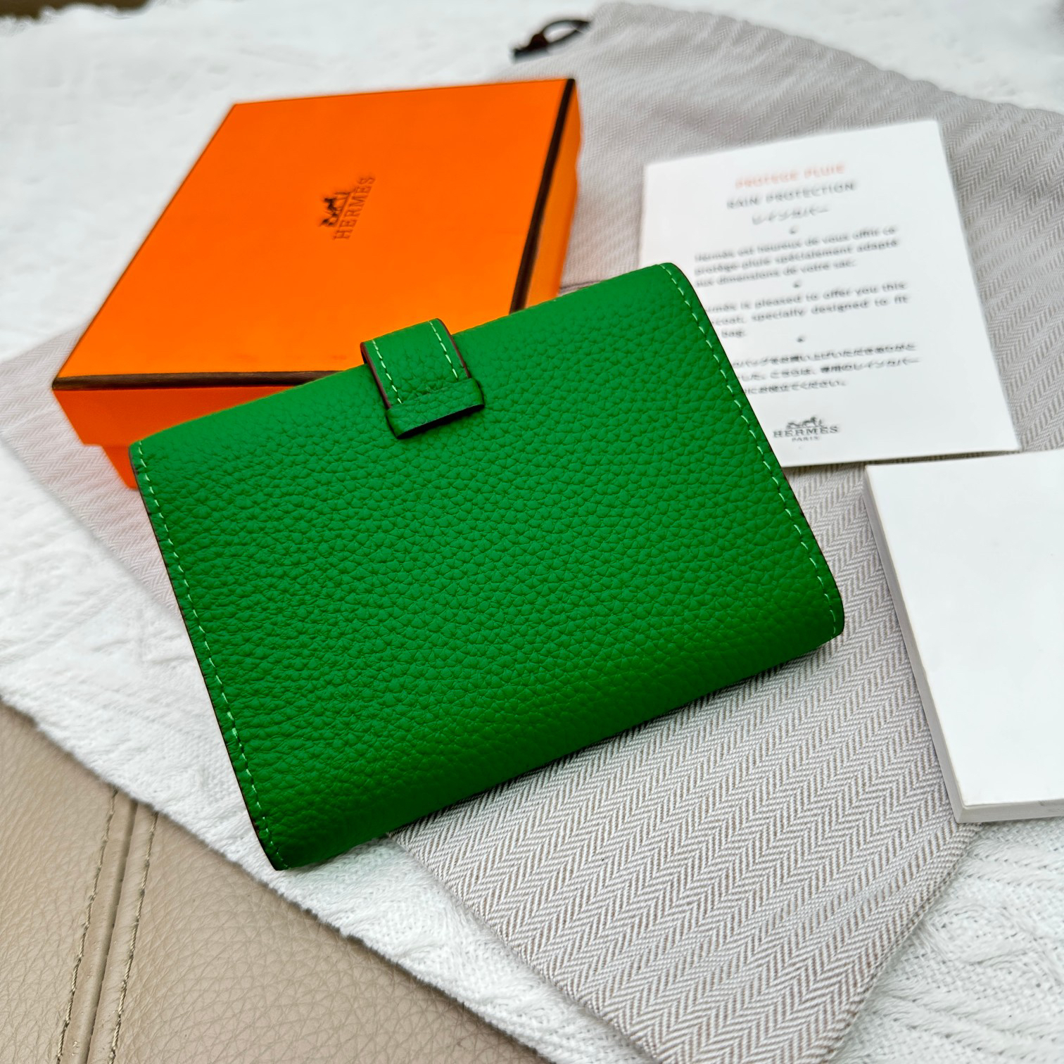 Hermès Togo Leather Tri-Fold Wallet - Image 3