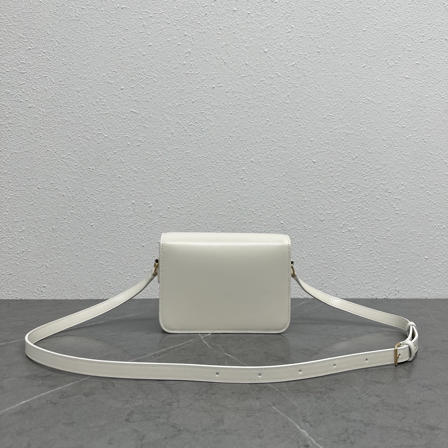 CELINE Teen Triomphe Shoulder Bag in Cotton White and Black - Image 3