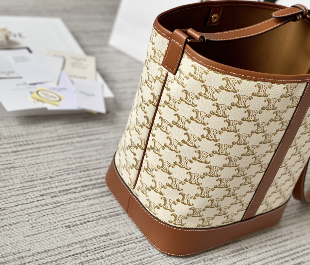 Celine Vintage Monogram Bucket Bag - Image 3