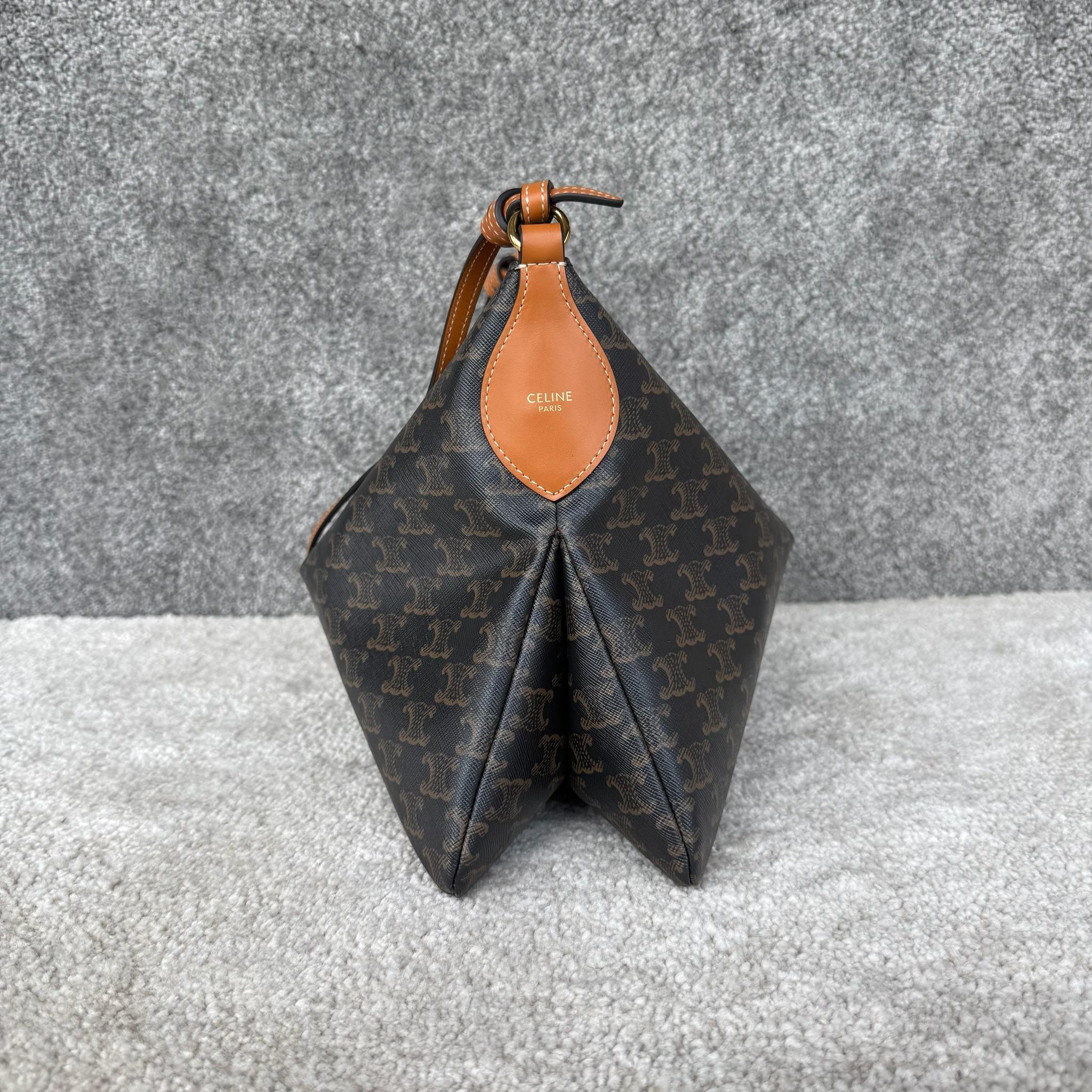 Celine Logo-Print Double-Zip Shoulder Bag - Image 3
