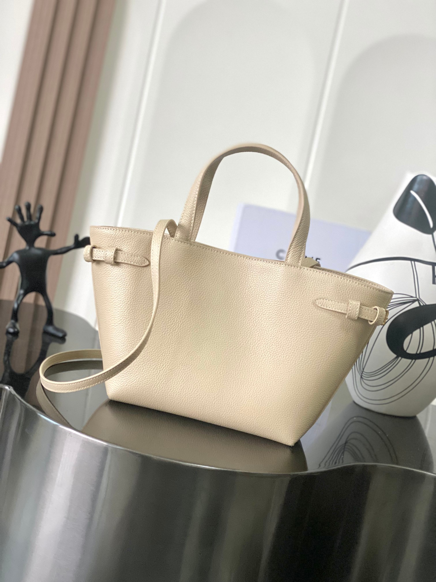 CELINE 25 Cabas Anais Mini Grainy Calfskin Handbag - Image 3