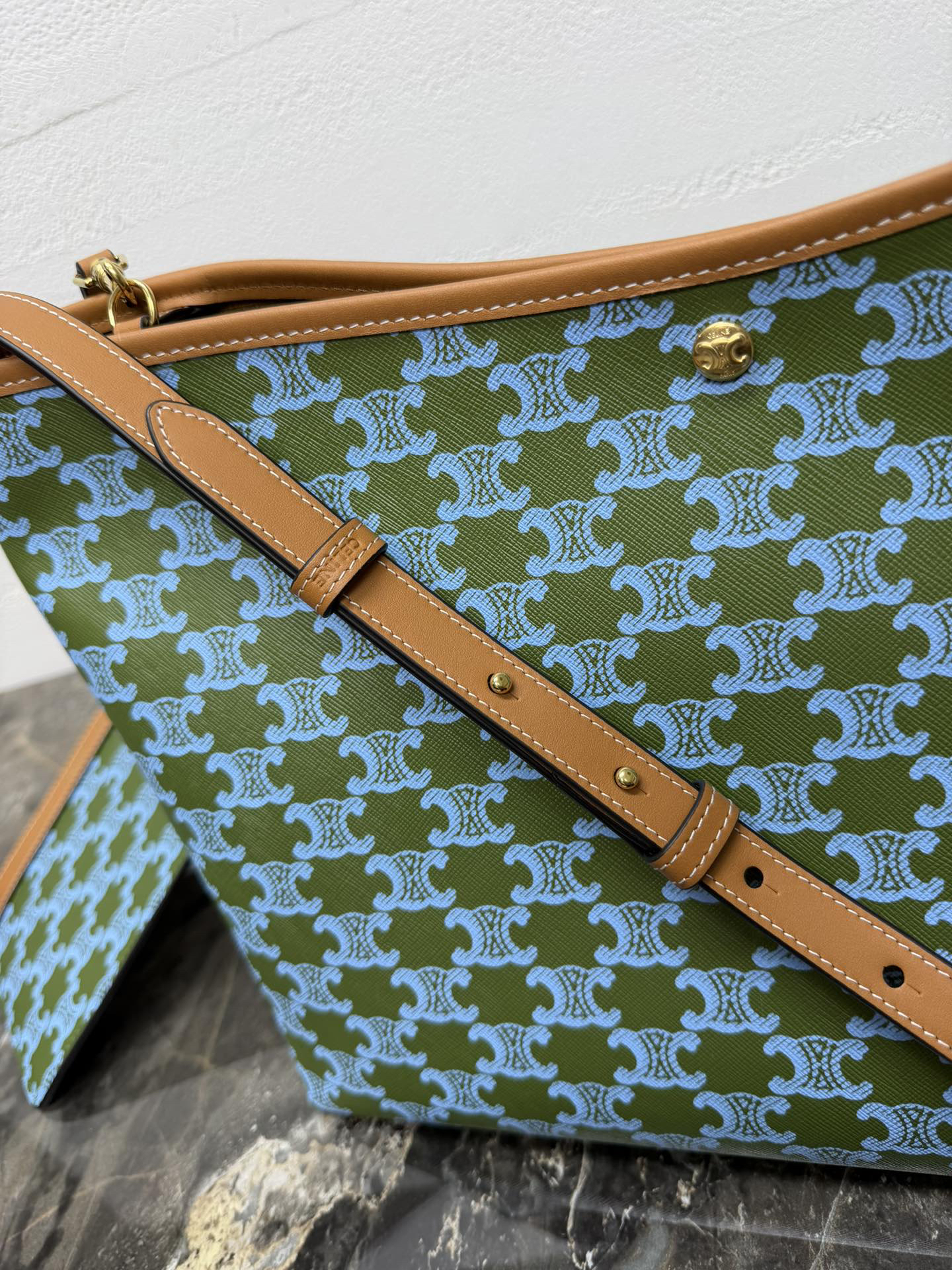 Celine Soft Shoulder Logo Print Handbag - Image 3