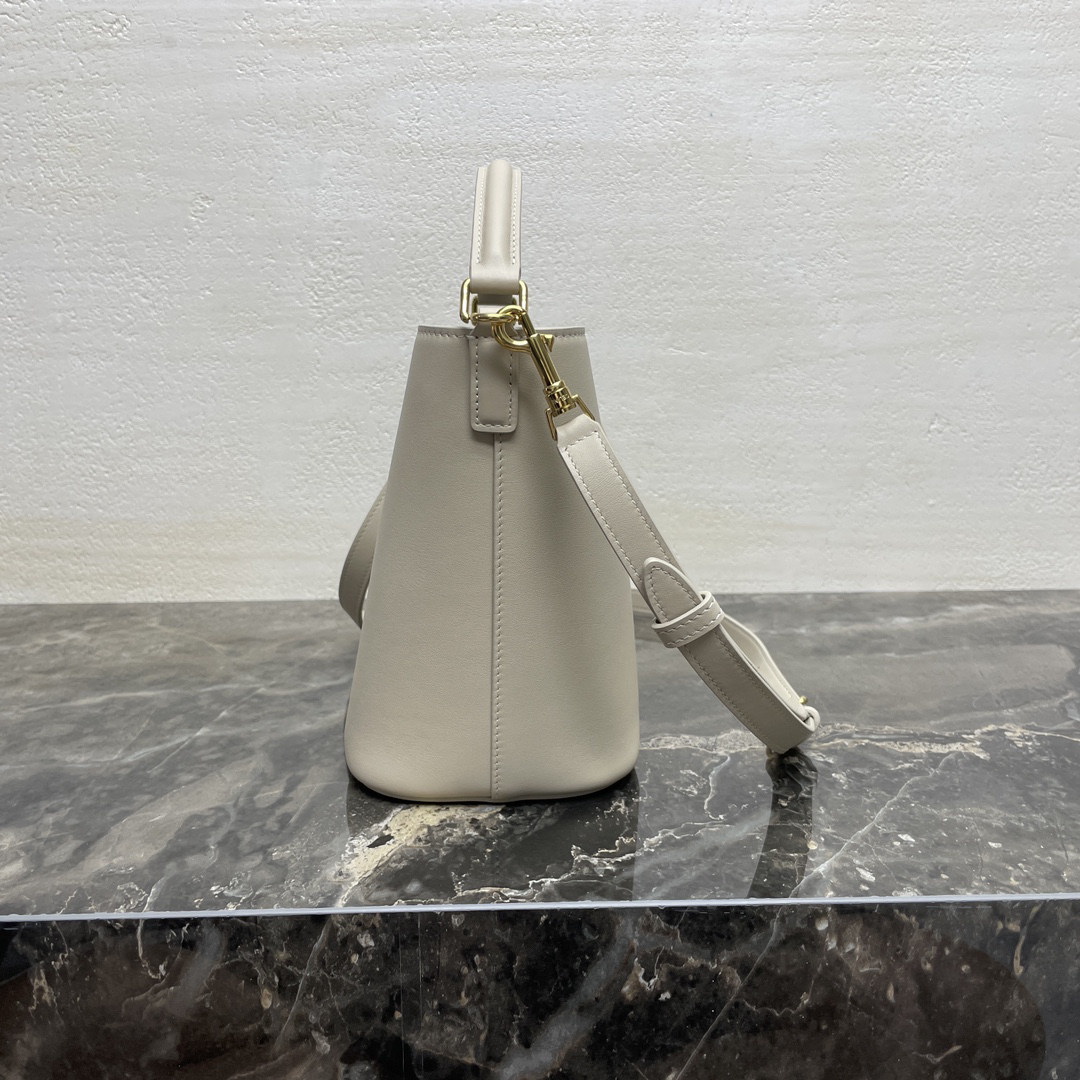 Celine Louise Small Smooth Calfskin Leather Bucket Bag - Image 3