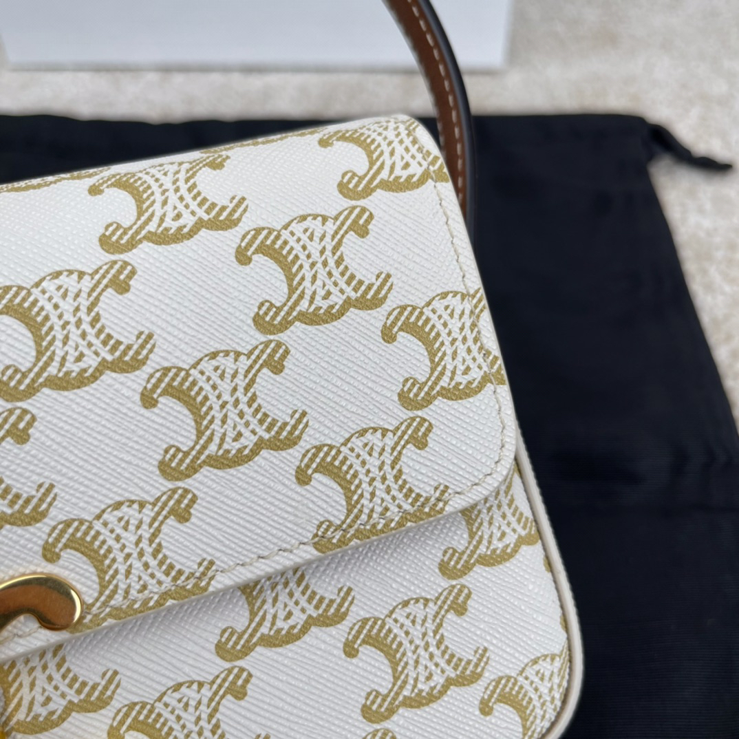 TRIOME White Floral Leather Shoulder Bag - Image 3