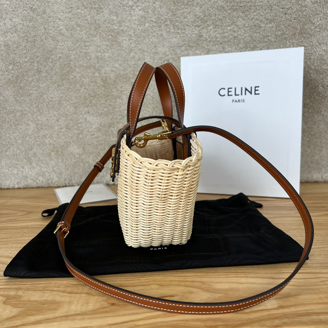 Teen Couffin Handbag in Plant-Based Material and Natural Cowhide Leather - Image 3