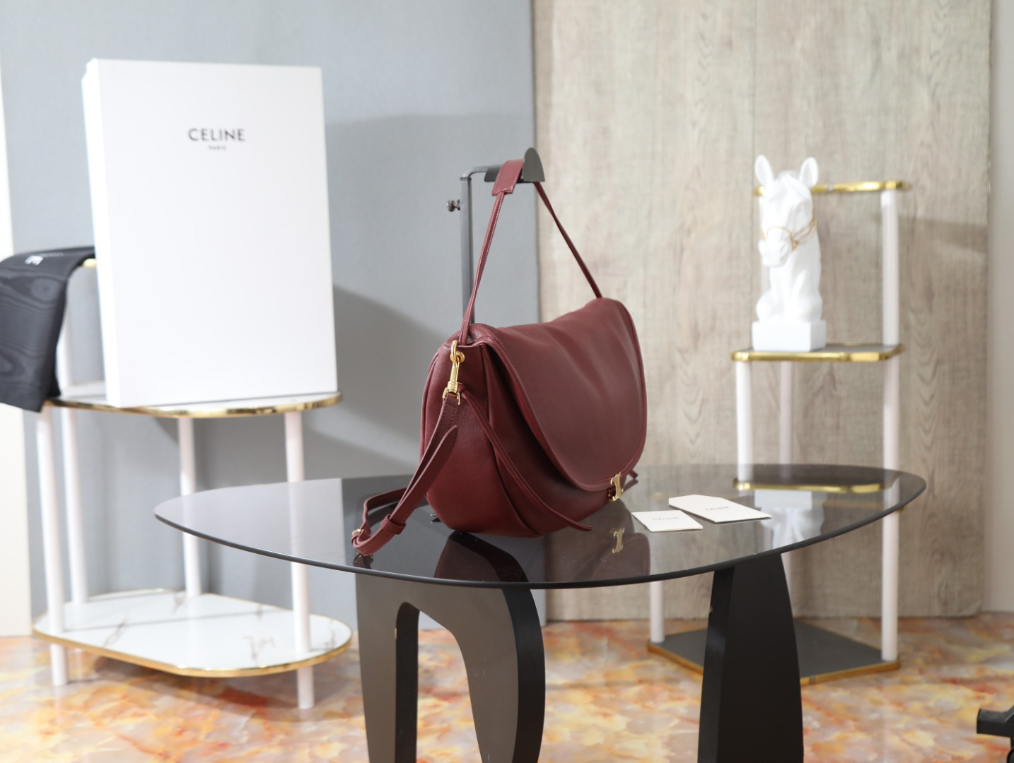 Celine Soft Triomphe Half-Moon Shoulder Bag - Image 3