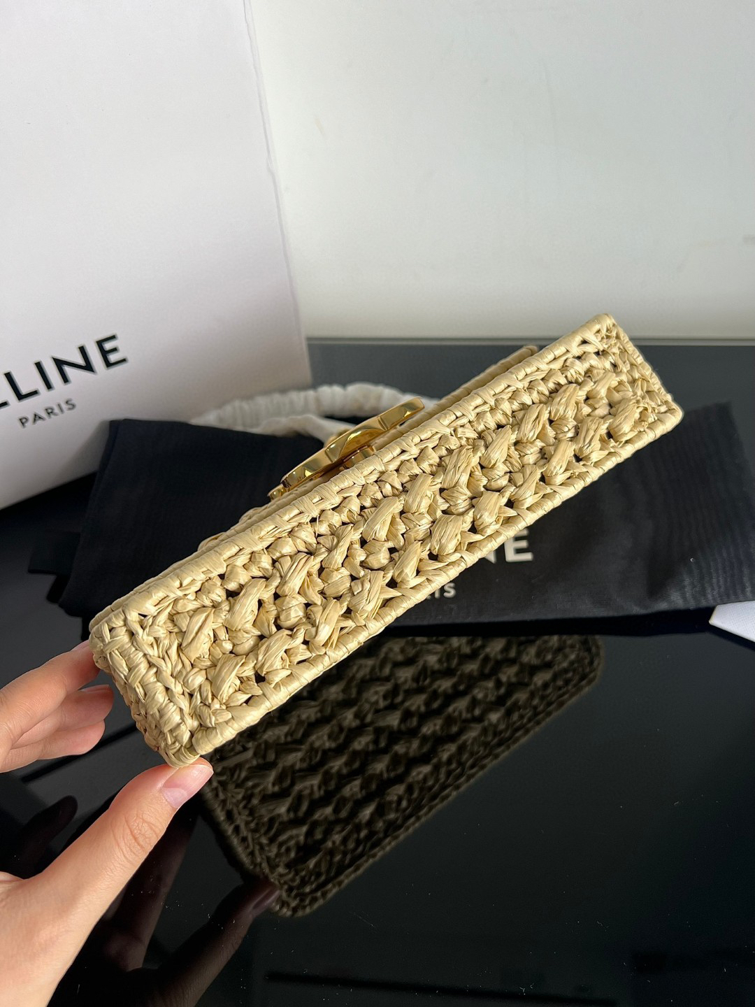 TRIOME Plant-Fiber Woven Chain Shoulder Bag - Image 3