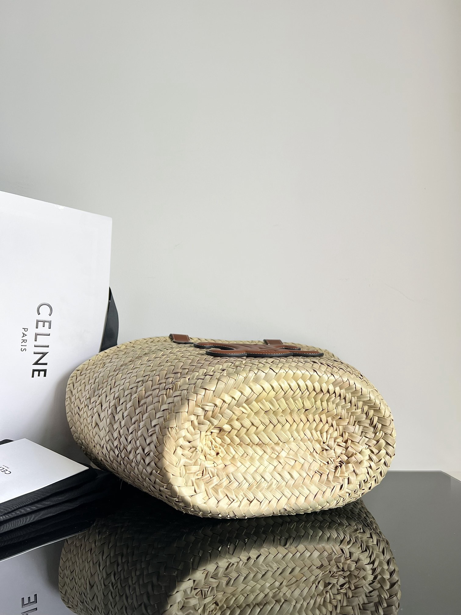Celine Classic Woven Leather-Handle Tote Bag - Image 4