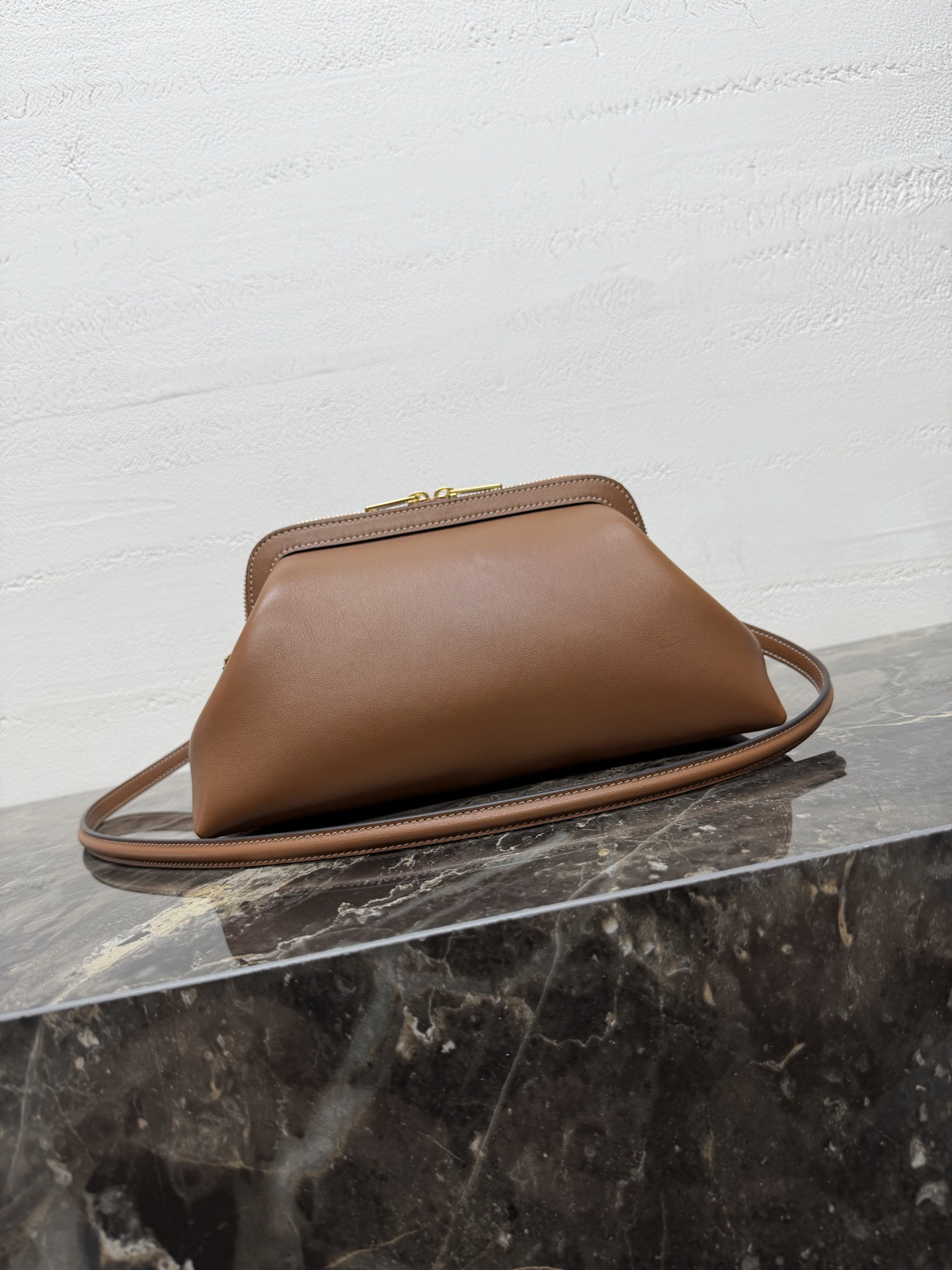 Small Structured Leather Top-Handle Bag - Image 4