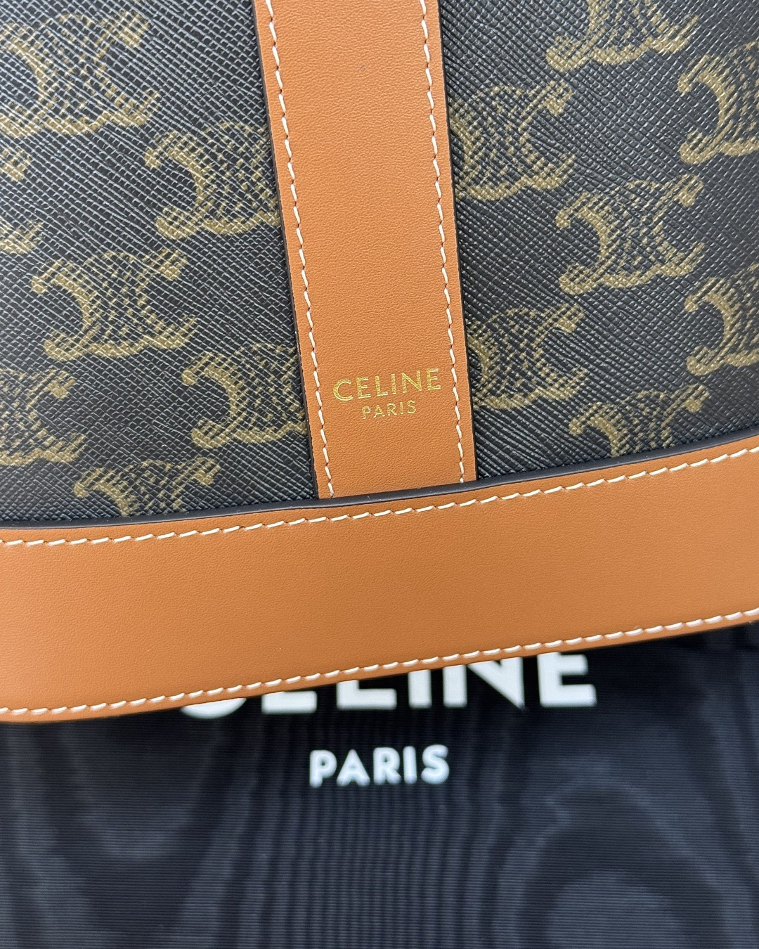 CELINE Triomphe Classic Monogram Bucket Crossbody Bag - Image 4