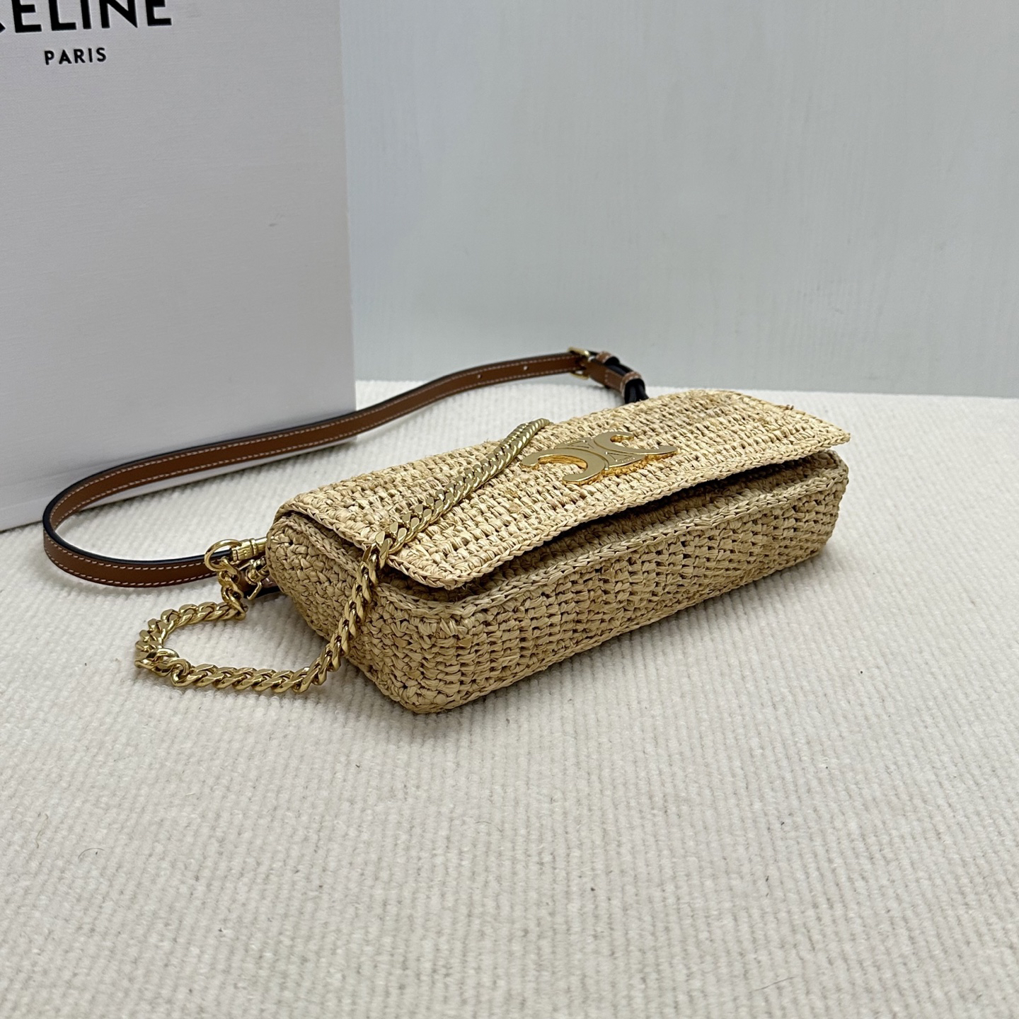 CELINE Multichette Woven Plant-Fiber Shoulder Bag - Image 4