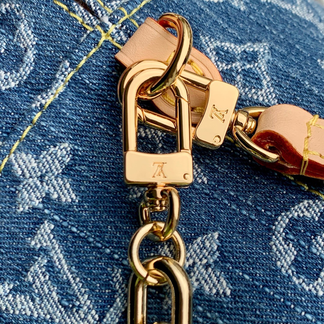 Louis Vuitton Nano Noe Denim Monogram Crossbody Bag - Image 4