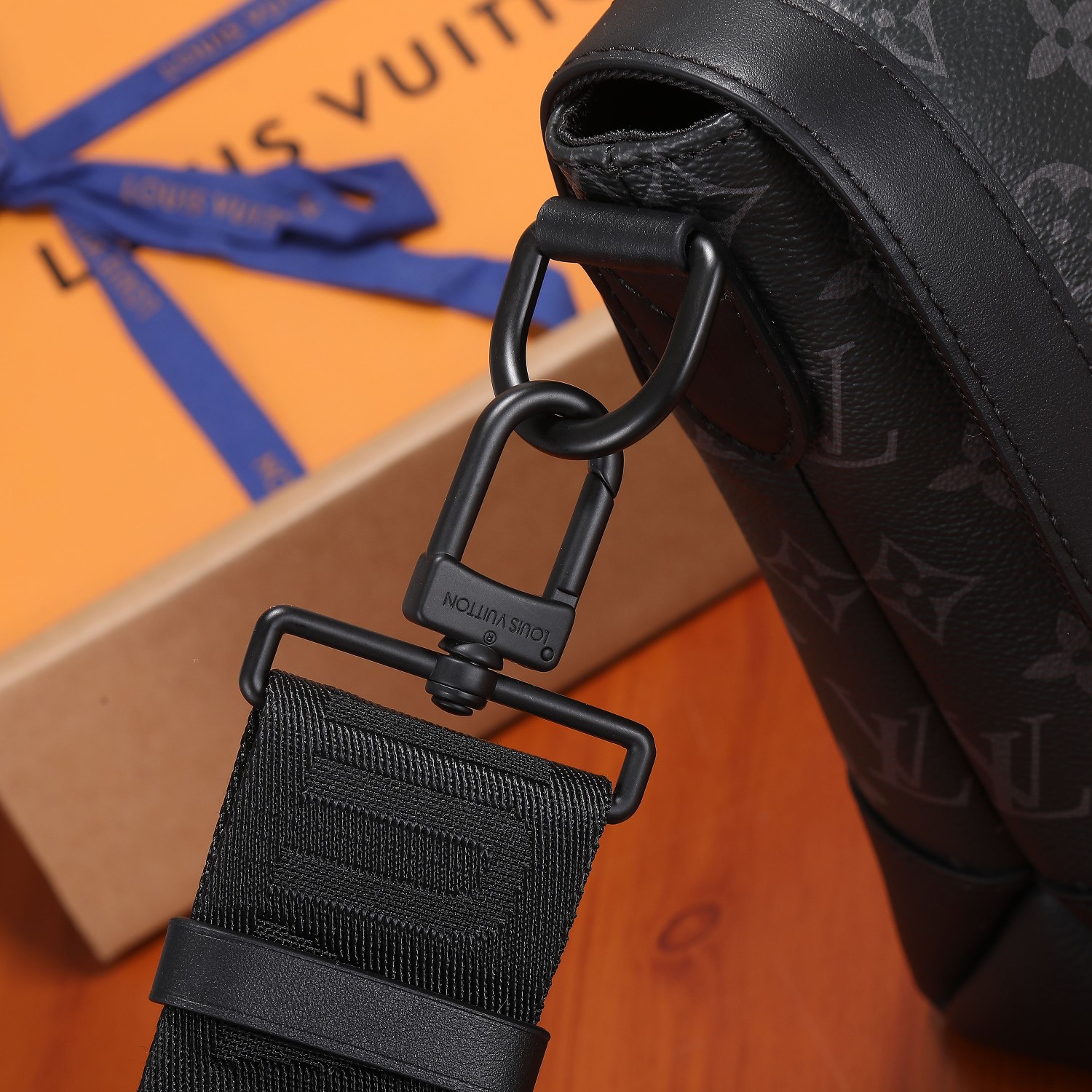Louis Vuitton Saumur Crossbody Bag in Monogram Eclipse Canvas - Image 4