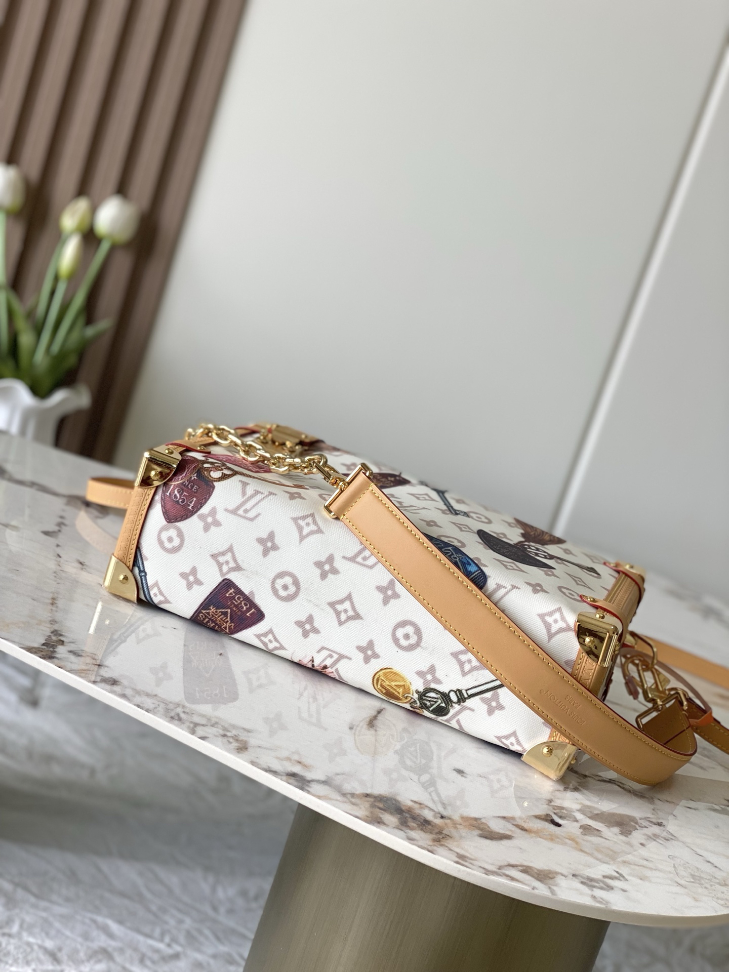 Louis Vuitton Side Trunk Large Shoulder Bag in Monogram Dune Canvas - Image 4