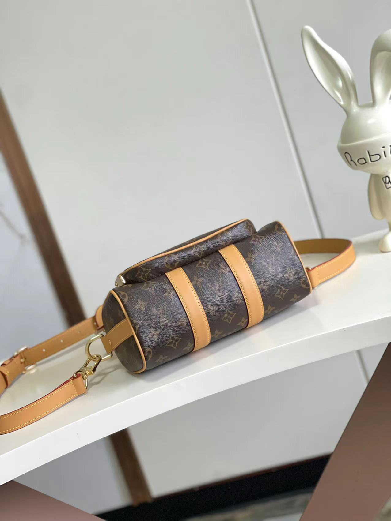 Keepall Bandoulière 25 Leather and Canvas Crossbody Bag - Image 4