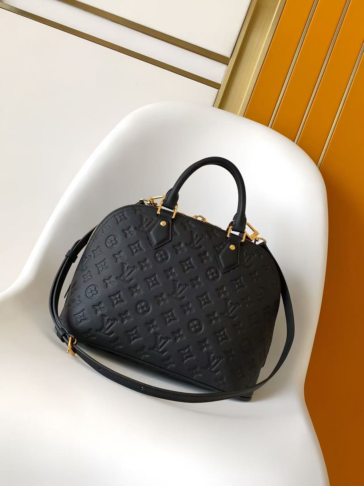 Alma PM Handbag in Black Monogram Empreinte Leather - Image 4