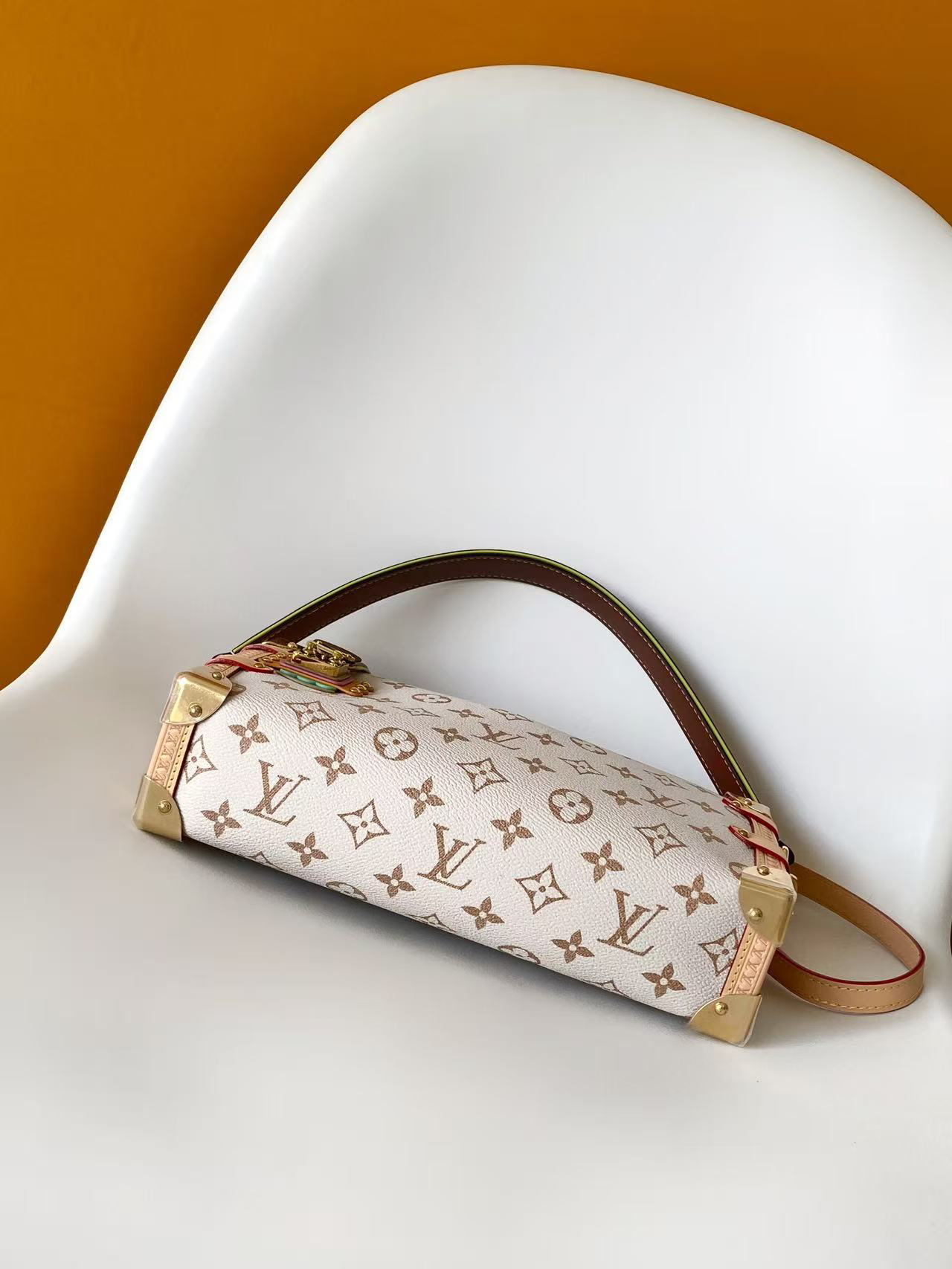 Louis Vuitton Side Trunk MM Handbag in Monogram Dune Canvas - Image 4