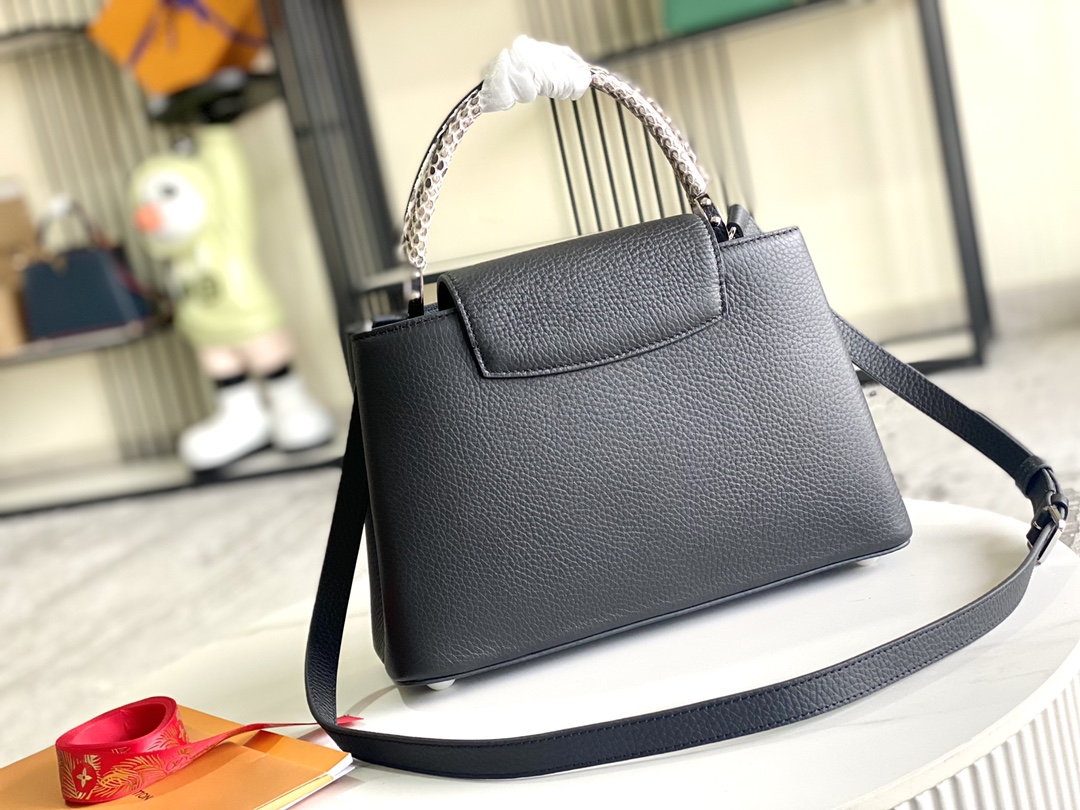 Louis Vuitton Capucines Handbag in Grained Cowhide and Python Leather - Image 4