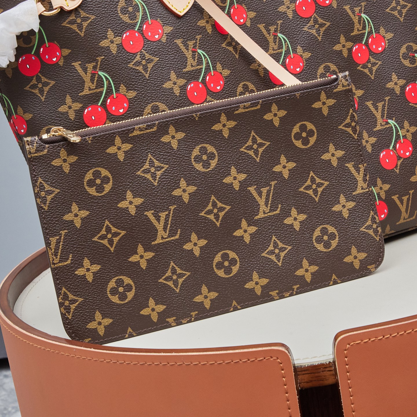 Louis Vuitton Neverfull MM Monogram Cherry Tote Bag M13263 - Image 4